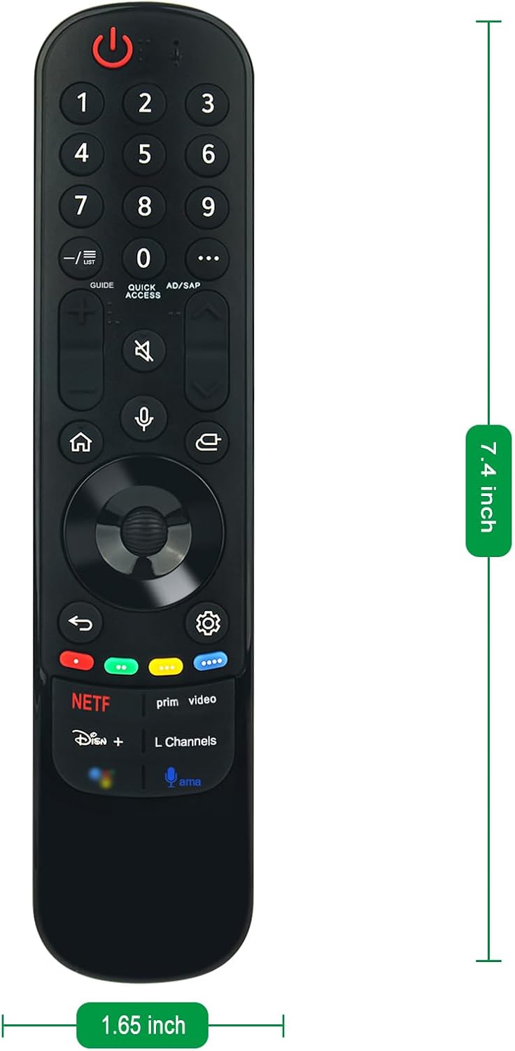 MR21GA Voice Replace Remote Compatible with LG TV 65UP8000PUA 70UP8070PUA 70UP7570AUD 75UP7070PUD 75UP7770PUB 43UP8000PUA OLED55A1PUA OLED55B1PUA 43UP7700PUB 50UP7700PUB 75NANO95UPA 75NANO99UPA