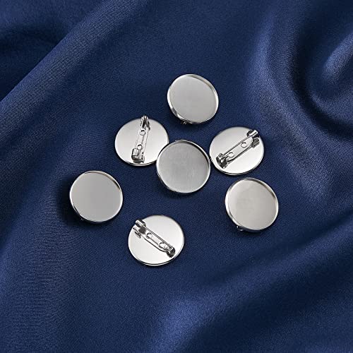 Image of LiQunSweet 100Pcs 304 Stainless Steel Brooch Findings Back Bar Findings Flat Round for Jewelry Finding Making Craft Art DIY Project Replacement - 22mm