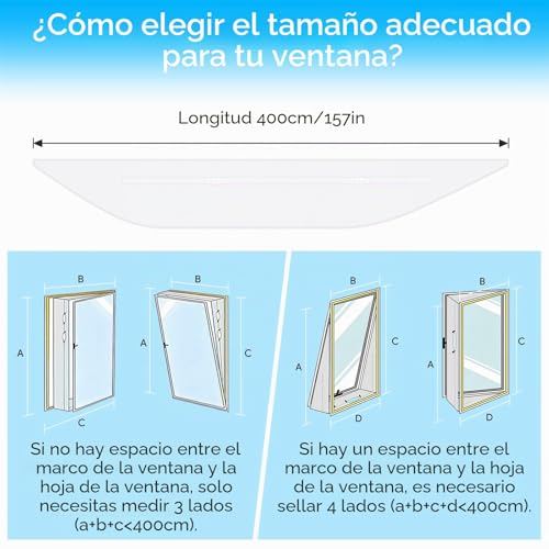 Miniatura 7 de Lyunit 400cm Kit Ventana Aire Acondicionado, Sello De Ventana Universal, Adecuado Para Acondicionadores De Aire Y Secadores Portátiles