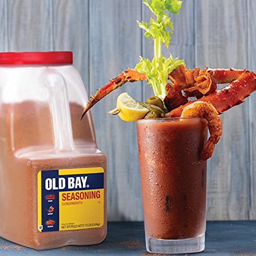 Image of OLD BAY Seasoning, 7.5 lb - One 7.5 Pound Container of OLD BAY All-Purpose Seafood Seasoning, Perfect for Crabs, Shrimp, Chicken, Chowder, Pizza, Fries and More (Pack of 5)