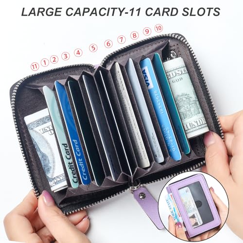 Image of Credit Card Wallet, RFID Card Case Wallet, Zipper Card Cases Holder for Men Women, RFID Blocking, KeyChain Wallet, Compact Size Card Organizer Case for Women