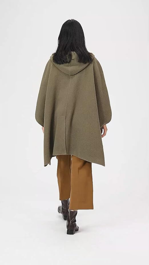 Amazon.co.jp: [ミラオーウェン] フード付きポンチョ接結コート