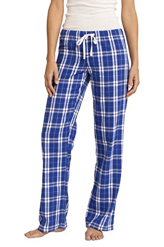 District Ladies Juniors Flannel Plaid Pant, Dark Royal XL