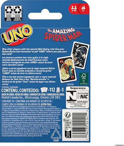 Mattel Games HXY08 Uno The Amazing Spider-Man Card Game thumb #3