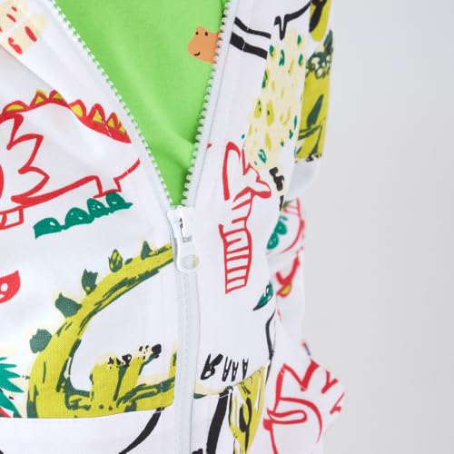 Image of Hopscotch Boy's Cotton Printed All-Over Print T-Shirt with Jacket and Pants Set