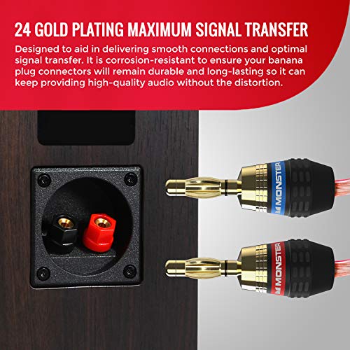 Monster Xp Quicklock Connectors - Best Banana Speaker Wire Plugs For Diy Installations - 2 Pair (4 Total) #TOP4