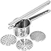 Produktbild com-four® Kartoffelpresse aus Edelstahl mit 3 Lochscheiben, Handpresse für Kartoffeln, Obst und Gemüse, mit herausnehmbaren Siebeinsatz, ideal für Kartoffelbrei & feine Spätzle (01 Stück - V1)