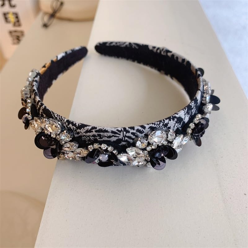 Cerchietto Per Capelli Donna Fascia for capelli con stampa leopardata grigia Fascia for capelli con strass stereoscopico in chambray personalizzata per Donna Ragazza Accessori di Capelli