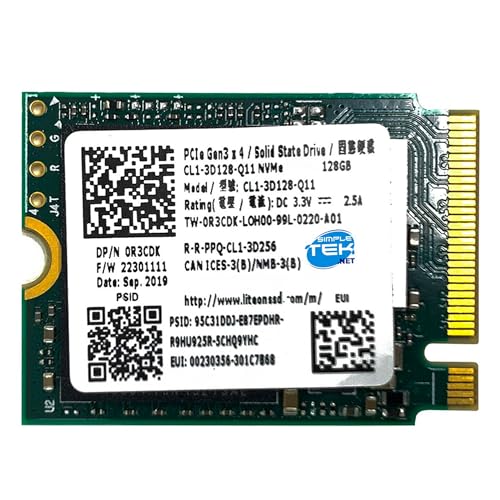 SIMPLETEK - Interne M.2 2230 128GB PCIe NVMe Gen3x4 SSD mit 3D TLC-Speicher kompatibel mit Laptops und Mini-PCs (Generalüberholt)