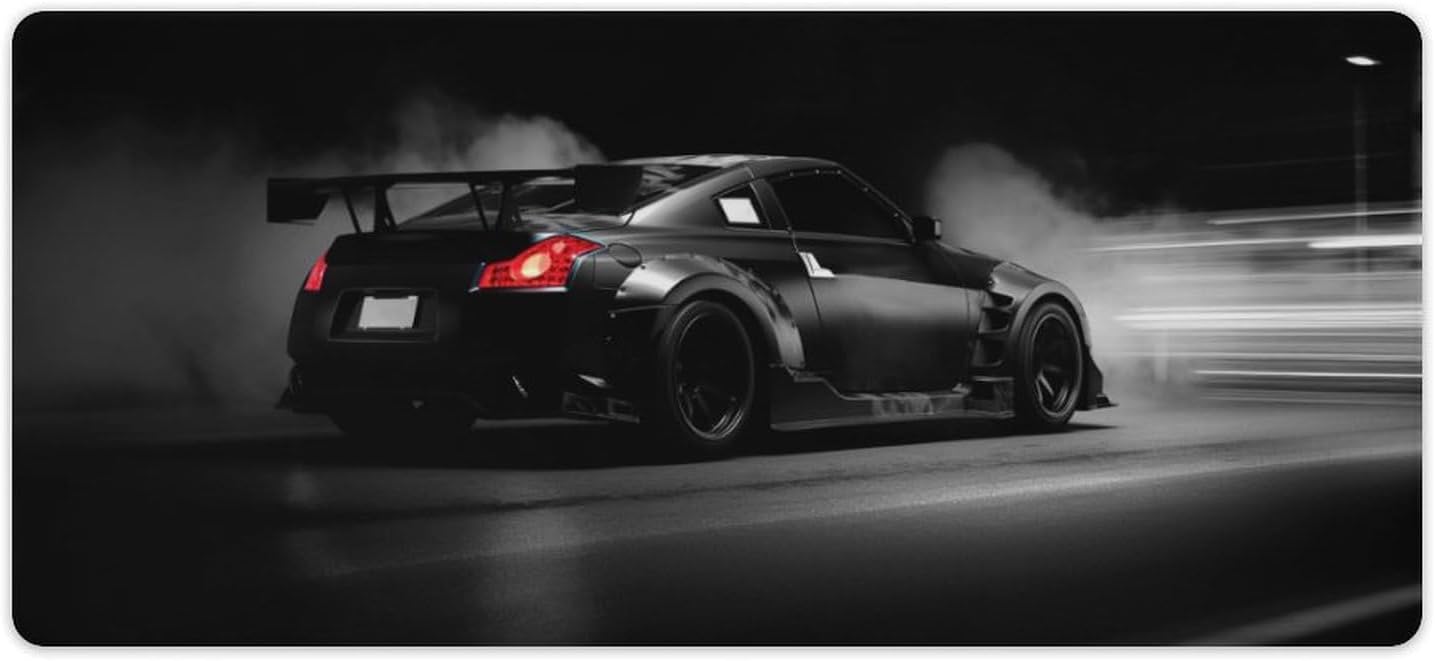 Z350 JDM Car Racing Balck Gaming Mouse Pad Large Non-Slip Rubber Desk Mat Keyboard Computer Pad for Home Office 40x90cm