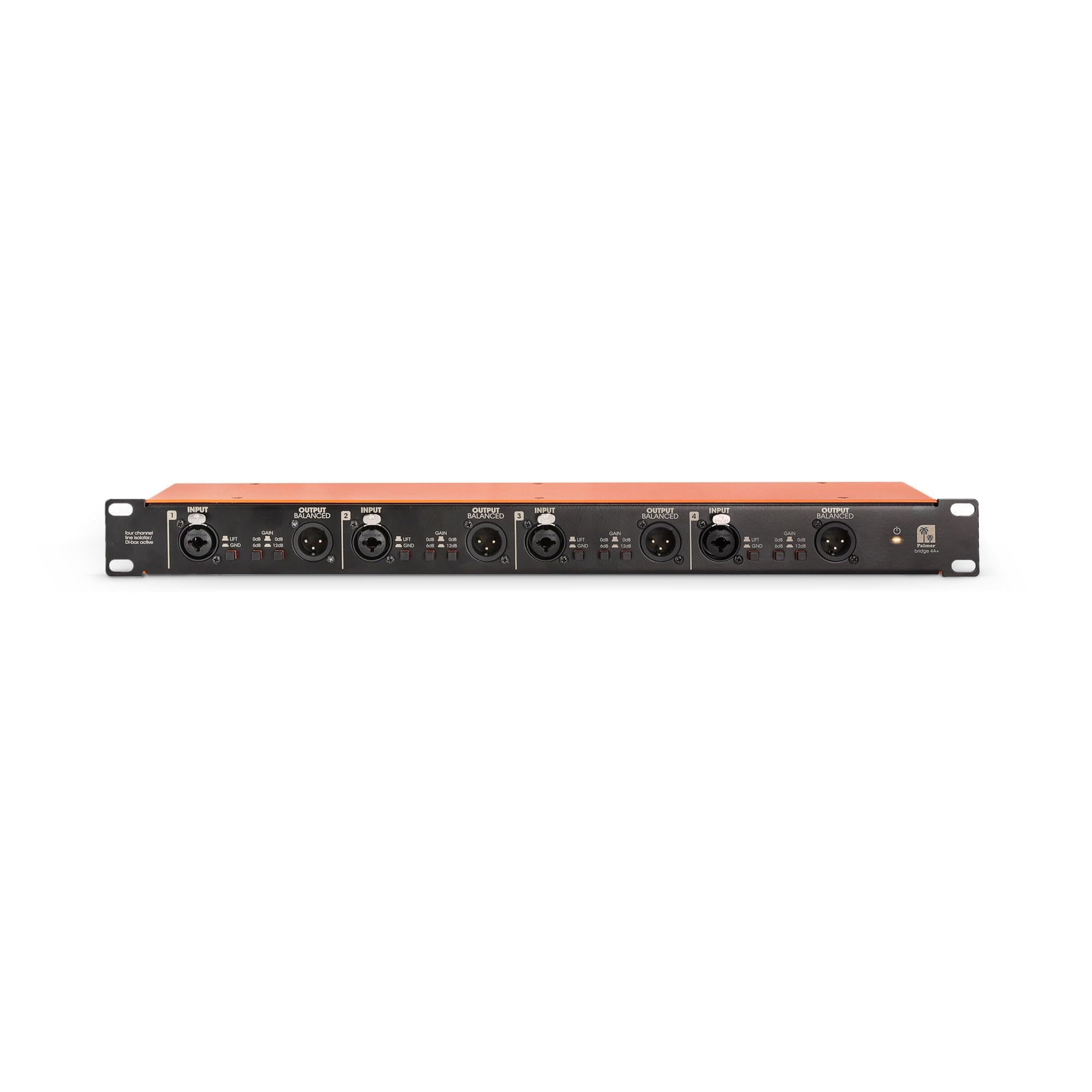 Palmer BRIDGE 4A+ 4-kanalige, aktive DI-Box/Line-Isolation-Box im 19"-Rackformat
