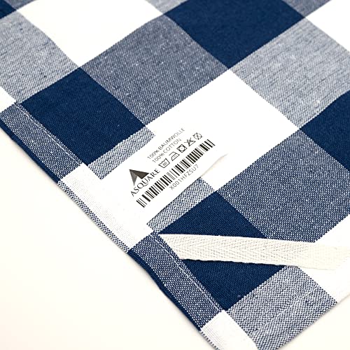 Asquare 4er Set Geschirrtücher Baumwolle 50x70 cm - blau-weiß Karierte Geschirrhandtücher - Küchenhandtücher zum Abtrocknen - 220g/m² Küchentücher – Bild 4