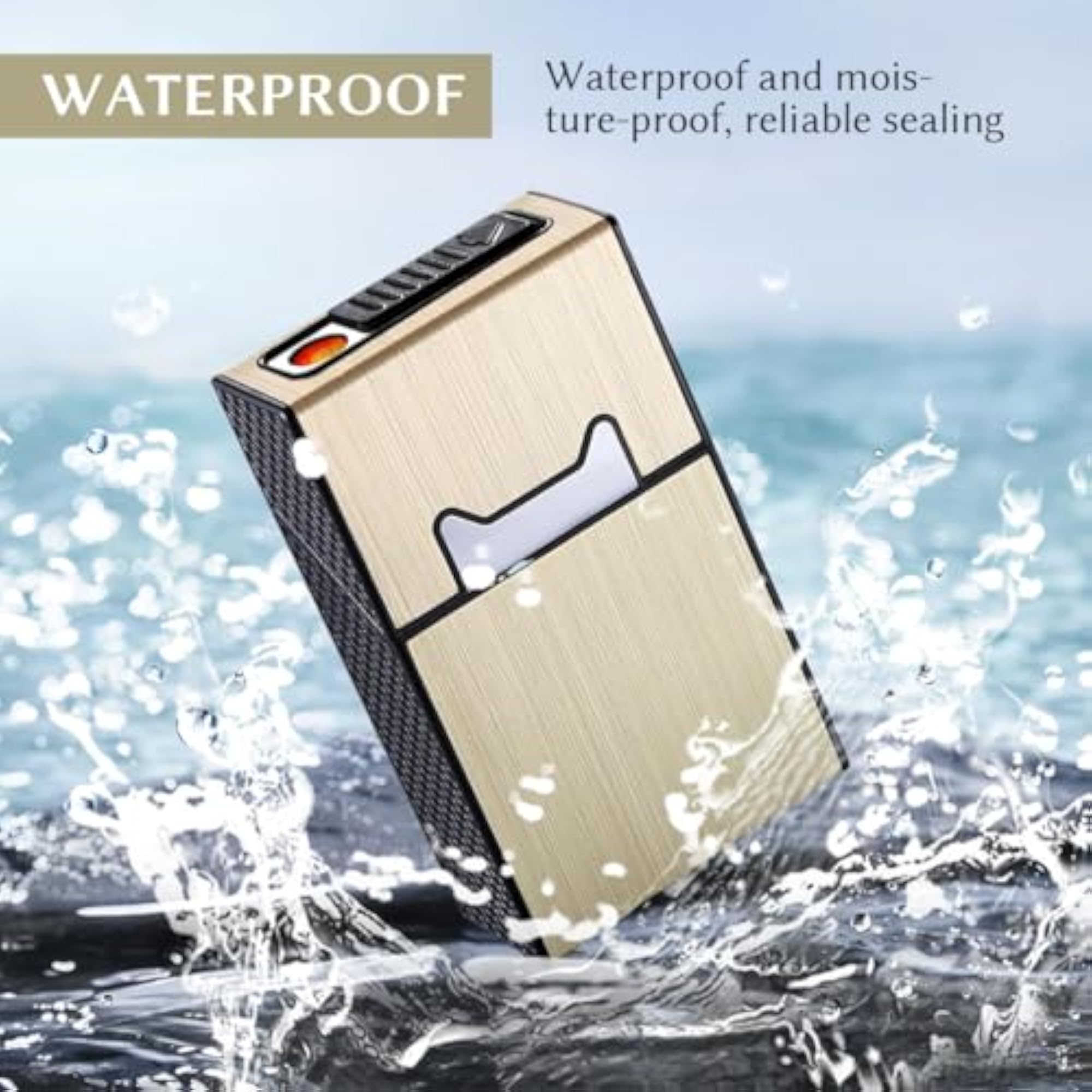 Cigarette Case with USB Lighter, Portable Design