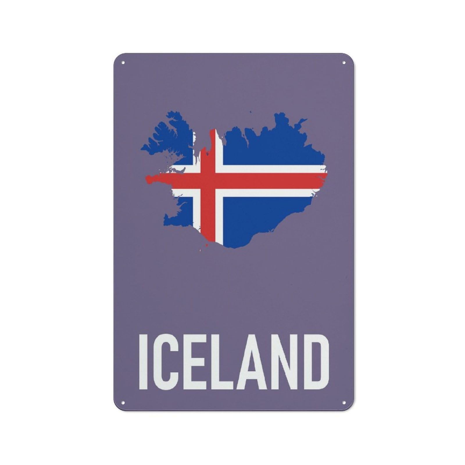 Junmoney Iceland Decorative Metal Wall Decor 30X20cm, Vintage Metal Sign For Hallway, Home Bar, Garage Or Study