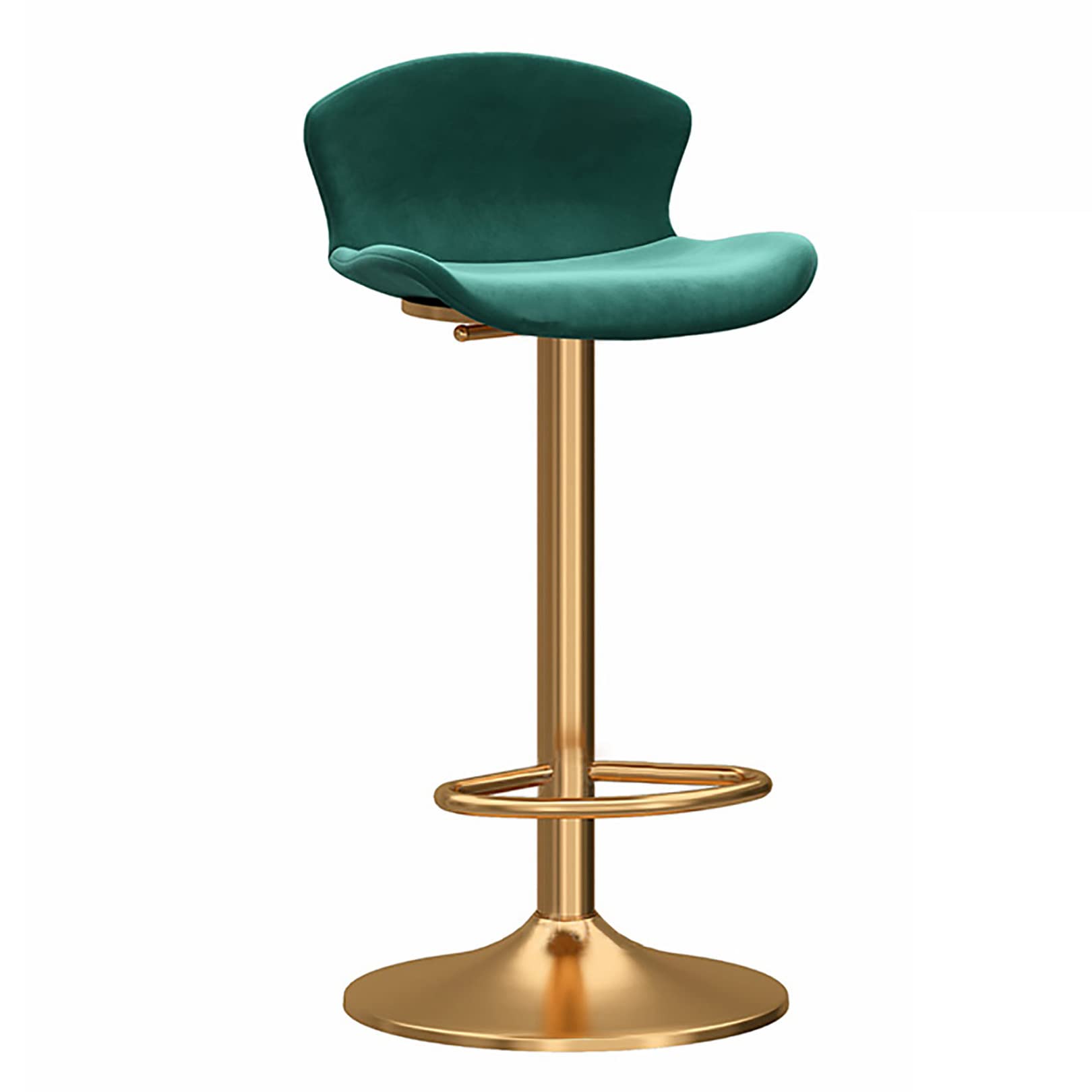 Tabourets de bar pivotants en velours avec dossier réglable et base de 150 kg