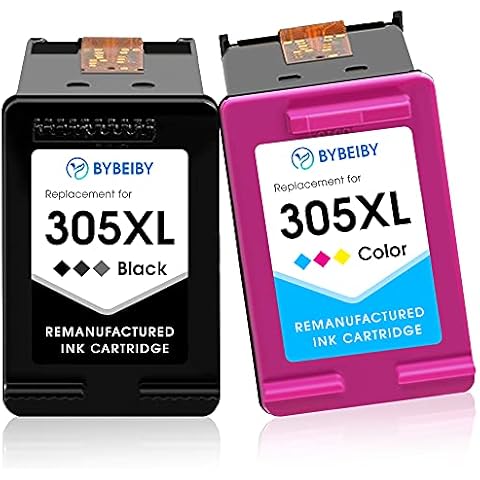 BYBEIBY Remanufactured for HP 305 305XL Ink Cartridges Black and Colour for HP DeskJet 2710 2720 2724 DeskJet Plus 4110 4120 Envy 6010 6020 6032 Envy Pro 6420 6422 6430 6432 Cover