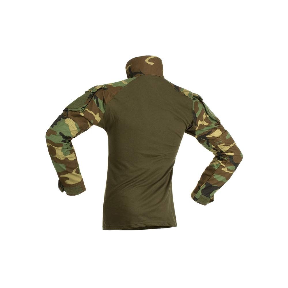 Invader Gear Combat Shirt Tattica per Softair/Paintball (Woodland, XL)