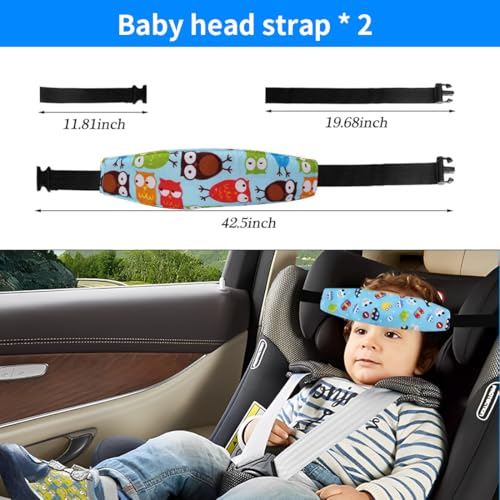 OUDQFCJ 2 PCS Kopfhalterung Kindersitz Einstellbare Laufställe Schlaf Stellungsregler Kinderwagen Kindersitz Befestigung Riemen Kopf Halter