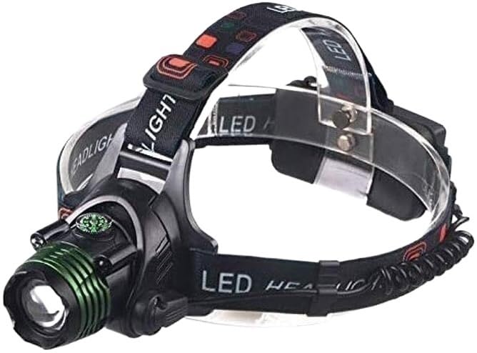 Linterna frontal impermeable recargable para camping y patrones de iluminación LED