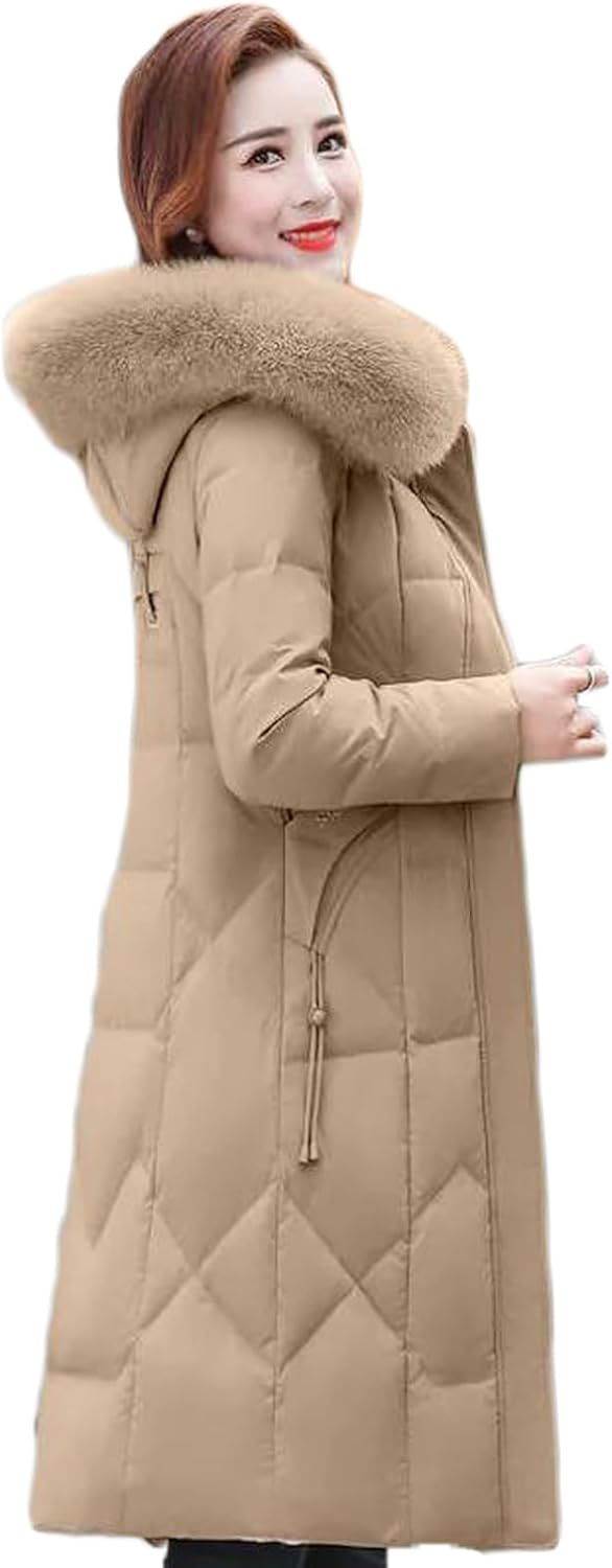 高級 ファー コート ロング丈 L ワインレッド系 ボルドーブラウン