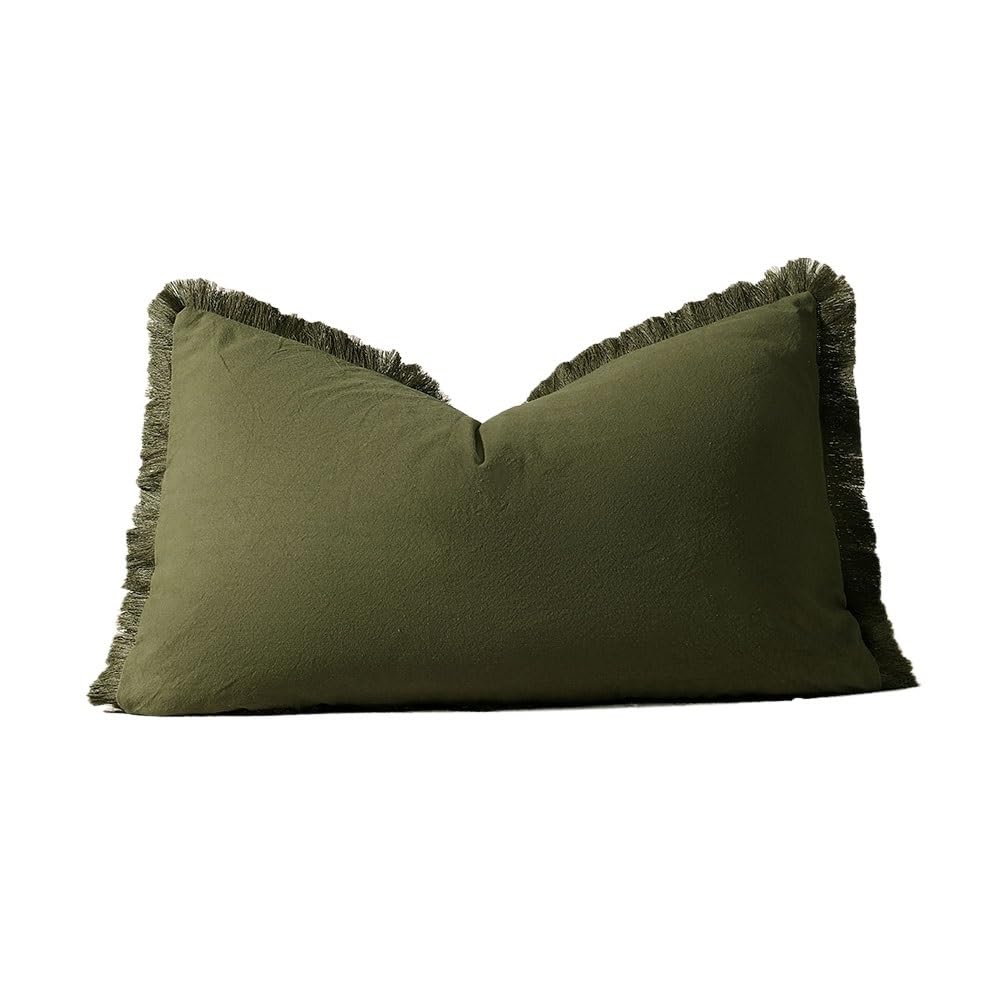 Fgujsur Green-30X50cm Cushion Covers Throw Pillow Cover For Sofa Living Room Tassel Decorative Cushion 30X50 45X45 50X50 Breathable Pillowcase Soft(Green-30X50cm)