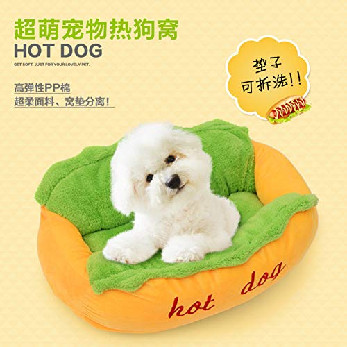 TOSSPER Hot Dog Form Haustier Sofa Weiche Nette Hundebetten Cozy Welpen-Katze Schlafkissen Kitten Warm Mat 60cmx50cmx23cm