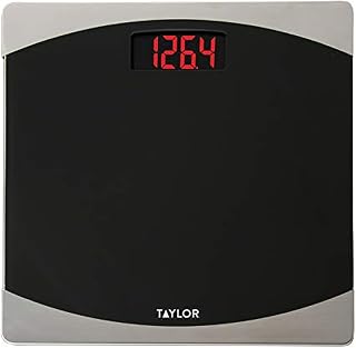Taylor Glass Digital Bath Scale (Black/Silver)