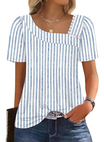 WIHOLL Womens Tops Summer Easter Outfits Spring Fashion Clothing Short Sleeve Shirts 2026 Trendy...
