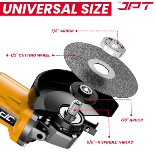 Image of JPT 21V Heavy-Duty Cordless Angle Grinder Machine | Brushless Motor | 3-Speed Modes (5000-9000 RPM | 100mm Disc | Spindle & Speed Lock | 6000mAh Battery