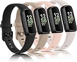 Vancle 4 Pack Bands Compatible with Fitbit Inspire 3 Bands for Women Men, Sport Silicone Adjustable Replacement Straps for Fitbit Inspire 3 Fitness Tracke (4 Pack E)