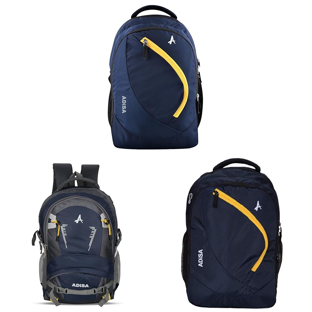 ADISA 31 Ltrs Casual Backpack School College Bag Pack (BP046-NAV_Navy Blue)