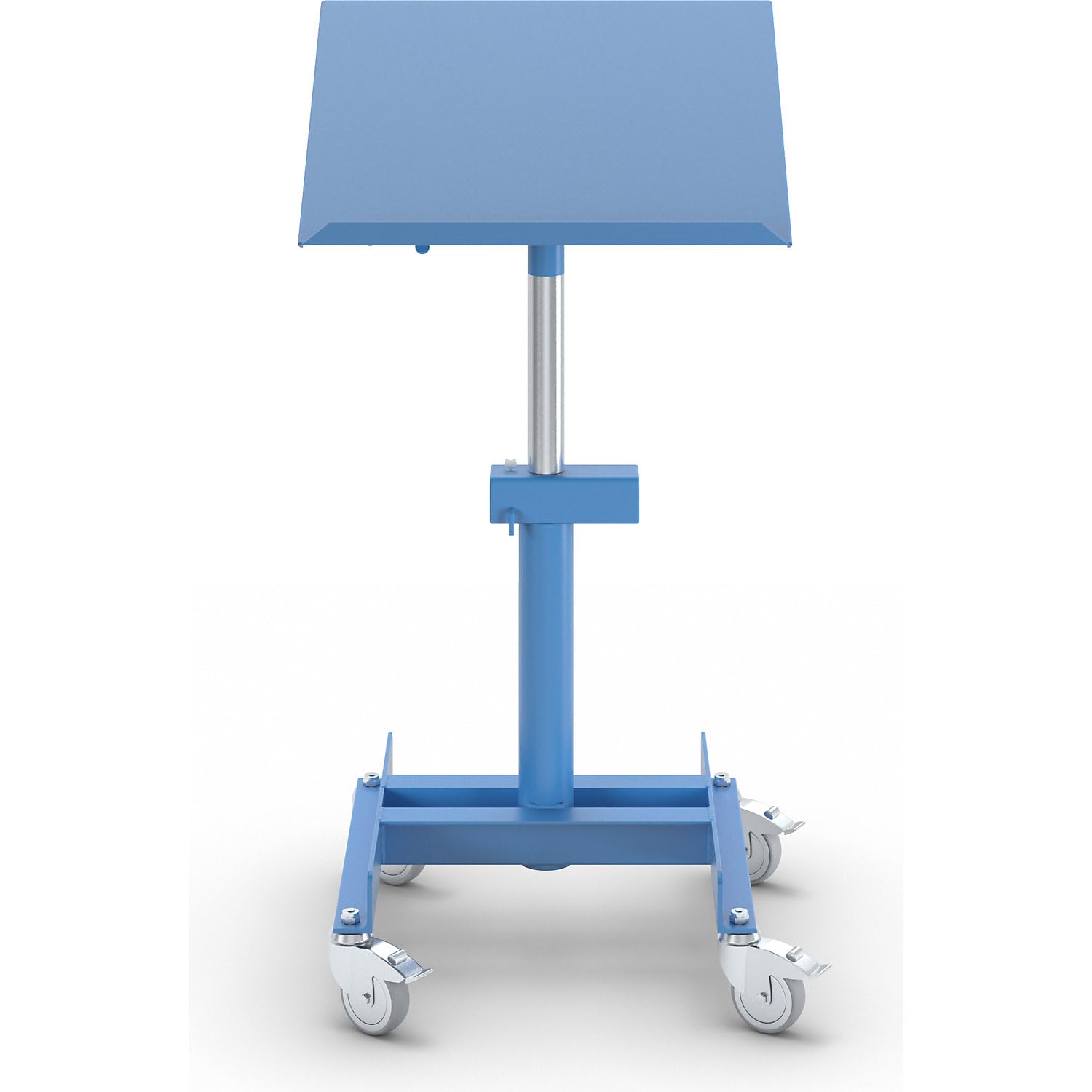 eurokraft | Materialständer | Tragfähigkeit 150 kg | fahrbar | Höhenverstellung ohne Last mit pneumatischer Fallbremse | Höhenverstellbereich 720-1070 mm