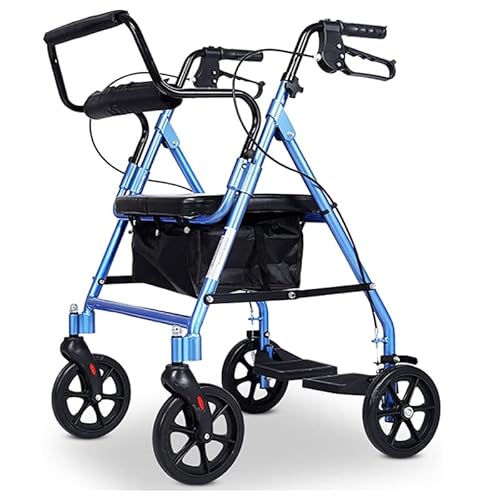 高齢者用 2 in 1 折りたたみ式歩行器 シートと背もたれ付き 高さ調節可能 高齢者 身体障害者用 移動歩行器 耐荷重 100kg 装飾