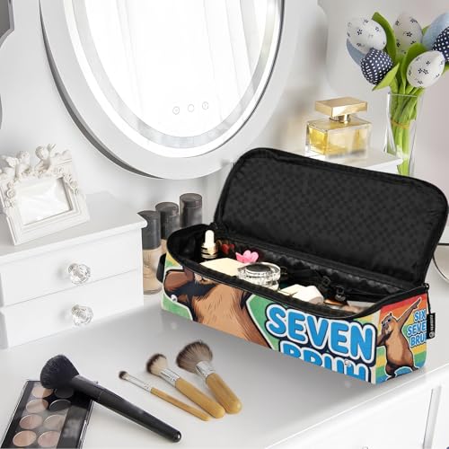 Bolsa de viaje y tapete resistente al calor para herramientas de cabello Hot Hair Tools con cremallera, organizador portátil para planchas y accesorios de cuidado capilar, modelo Six Seven Bruh Retro Capybaras miniatura 7