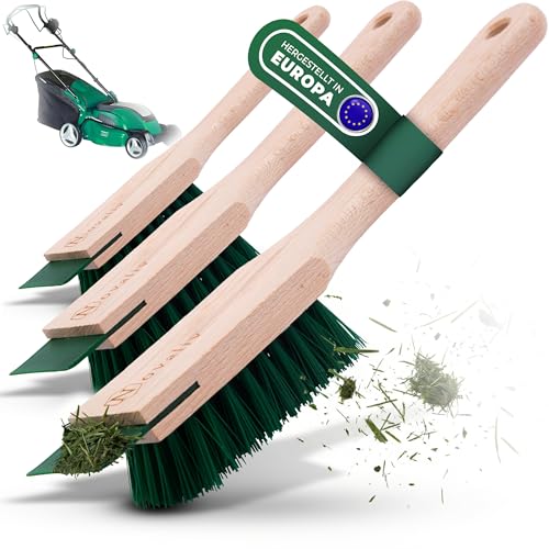 Novaliv Lot de 3 brosses de nettoyage pour tondeuse à gazon avec grattoir 30 cm Brosse pour tondeuse à gazon électrique autoportée & tondeuse autoportée ainsi que balayette et taille-haie