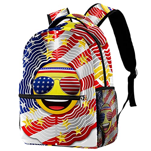 Sac à dos lumineux Grunge rétro à motif USA multicolore ultra léger