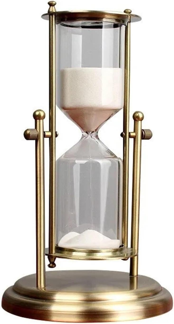 Pyenhdi One Color Hourglass Sand Timer, Rotating Hourglass Timer Decoration With Creative Glass Flowing(19Cm 15Min)