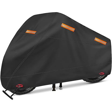 Motorcycle Cover, Heavy Duty 600D Oxford, Waterproof Outdoor, Weather Resistant, Ri...