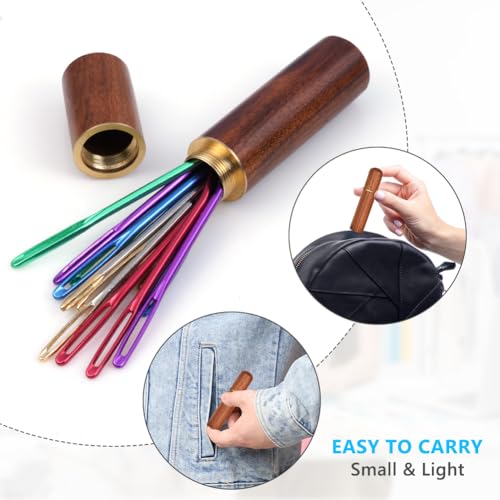 HOTUT 20 PCS Large Bent Needles, Big Eye Embroidery & Darning Needles for Knitting Crochet, Quilting, Weaving Crafts - Image 4