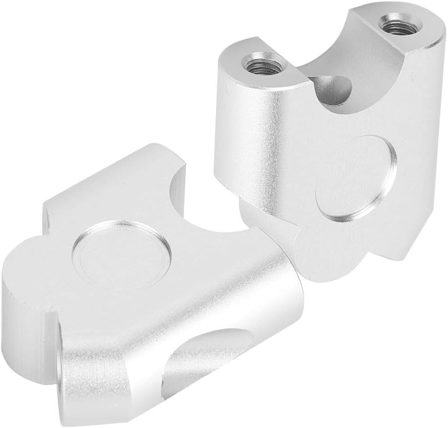 Universal Motorcycle Handlebar Riser 22mm Chrome 2-Pack - Adjustable Handlebar Clamp Mount Adapter for Universal Bike Fit