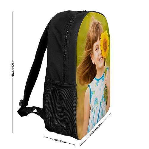 Custom Backpack and Pencil Case Set, Personalized Lightweight Backpack with Pencil Bag Add Your Image Photo Text, Customized 17Inch Backpack and Pencil Pouch For Women Men Girls Boys2
