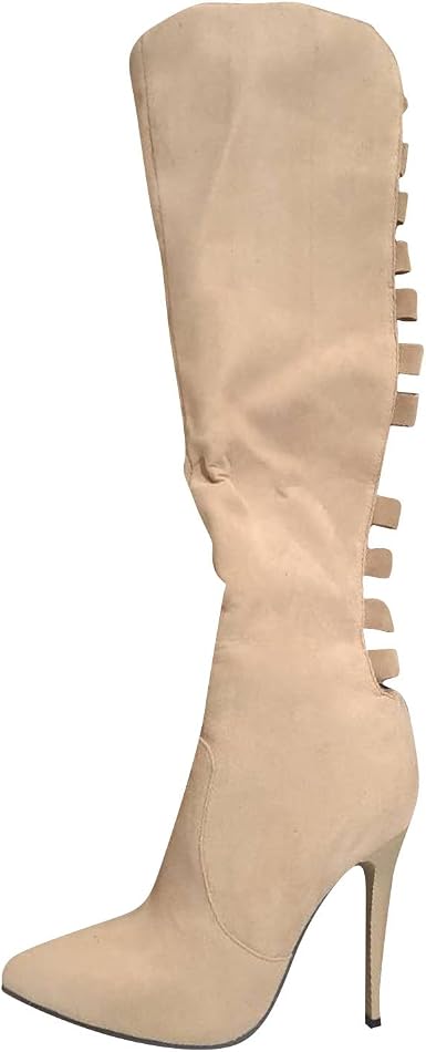 2022 Alta Botas de tacon alto de aguja Mujer Hueco Fiesta Zapatos Otoño Invierno  Botas de