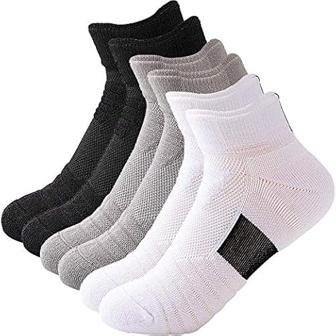Bestele Athletic Socks/Sports Socks for Men & Women, 6 Pairs Cotton Breathable Trainer Sportive Sneaker Sock, Low Cut Sportive Ankle Socks for Outdoor Hiking Basketball (2BGW, UK (3-7)) Cover
