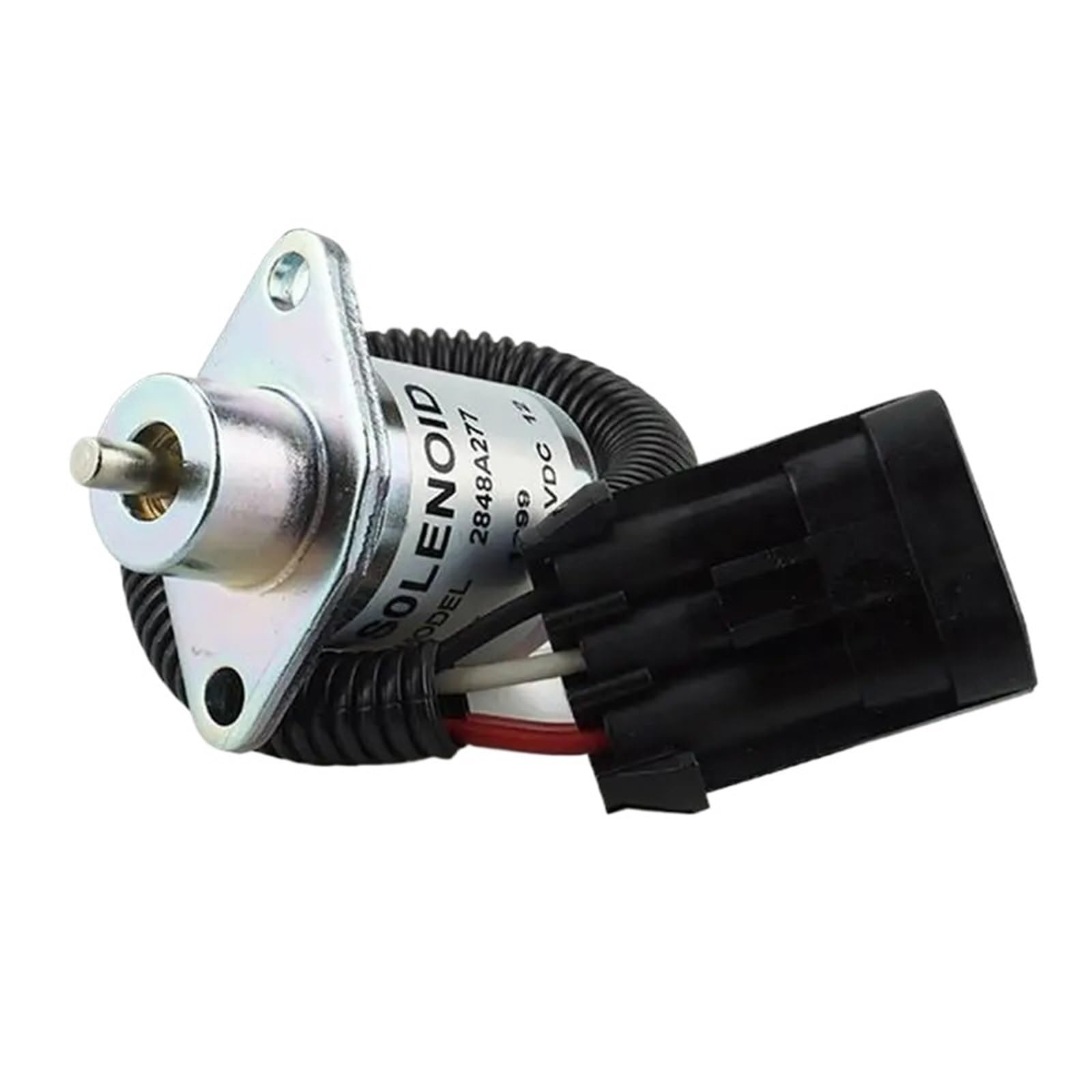 Válvula solenoide de cierre de combustible 2848A278 de 12 V para Caterpillar 246, 216 y 226, compatible con motores Perkins UB704. Solenoide de corte de combustible