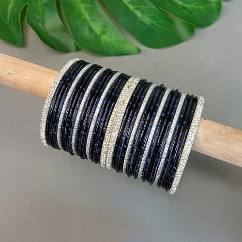 Efulgenz Indian Wedding Bridal Bangles for Women Metal Bangle Set Rhinestone CZ Crystal Bracelet Bangle Jewelry for Women2