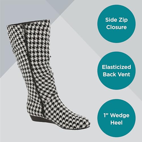 Masseys Women's Khloe Slouchy Mid Calf Wedge Boot3