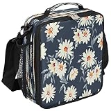 Daisy Insulated Lunch Bag for Girls Women,Daisy Flower Cooler Thermal Tote Kids Reusable Lunch Box C