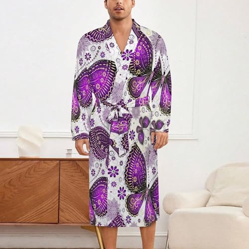 Unisex Short Kimono Wedding Sleepwear Robe, Party Dressing Gown Bathrobe S-XL2