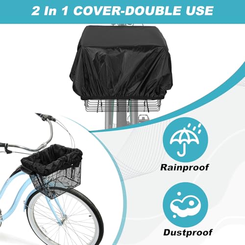LIQWEI 2 Stück Fahrradkorb Regenschutz, Fahrrad Korbabdeckung, Wasserdicht Fahrradkorbabdeckung, Fahrradzubehör für fahrradkorb