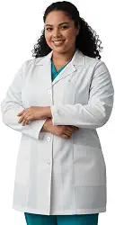 Jaleco Plus Size Feminino Oxford Premium Branco Manga Longa